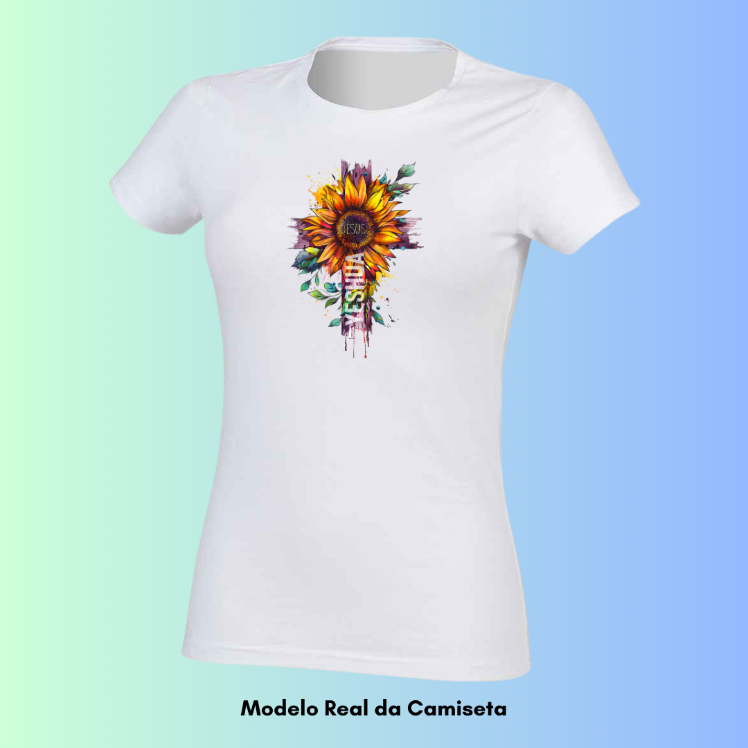 T-Shirt Feminina Girassol Yeshua
