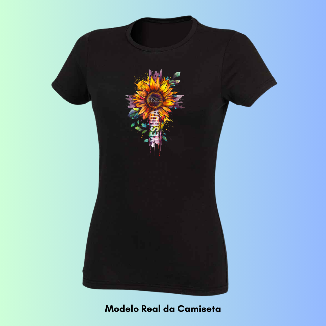 T-Shirt Feminina Girassol Yeshua
