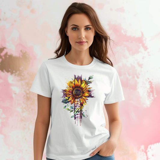 T-Shirt Feminina Girassol Yeshua