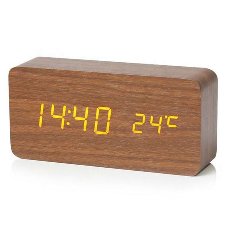 NatureBlend Digital - Wooden Clock with Digital Alarm Clock and Temperature