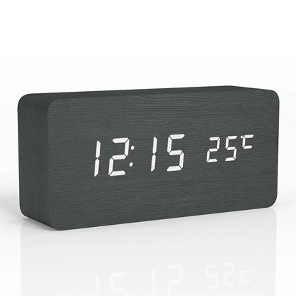 NatureBlend Digital - Wooden Clock with Digital Alarm Clock and Temperature