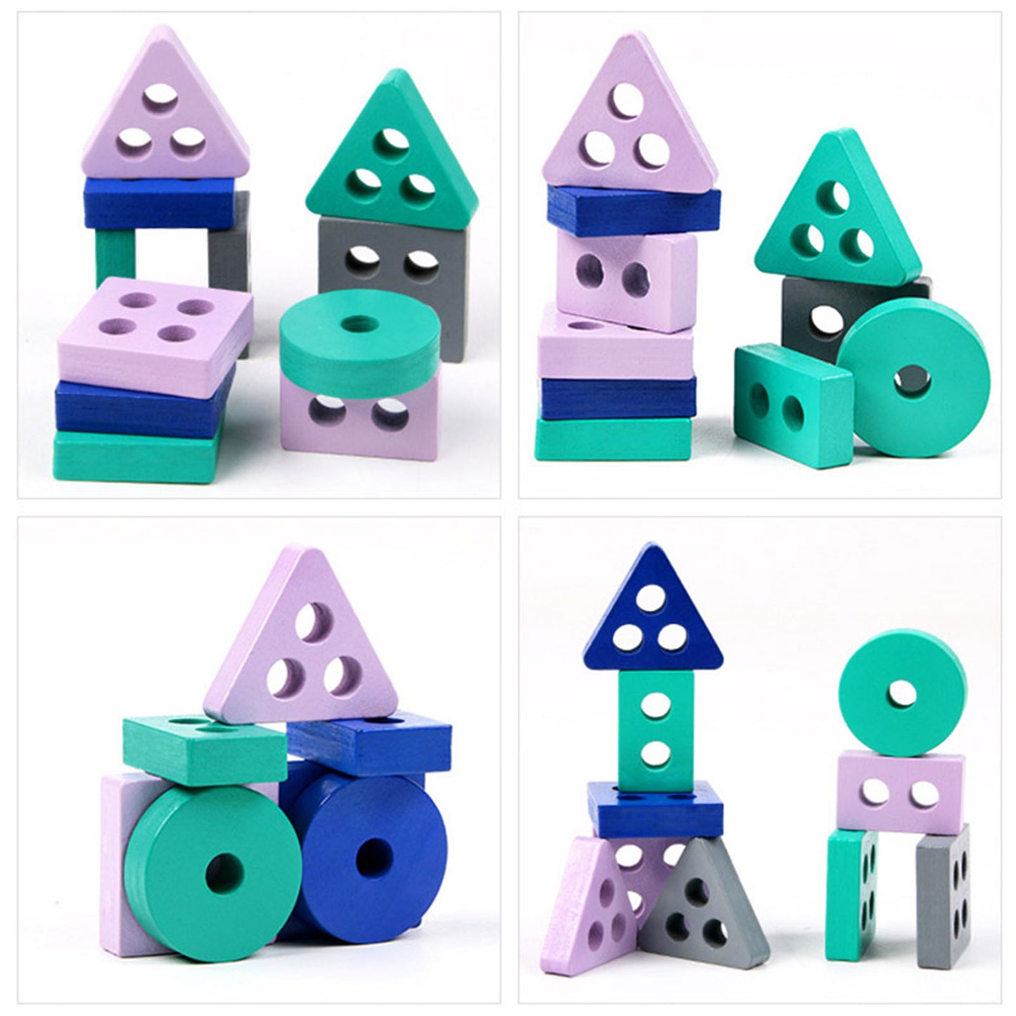 The Brain Builder Blocks - Montessori Wood Toy