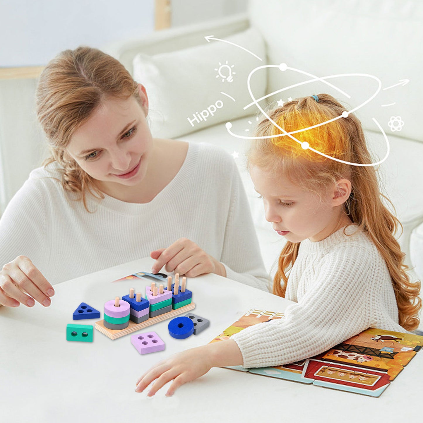 The Brain Builder Blocks - Montessori Wood Toy